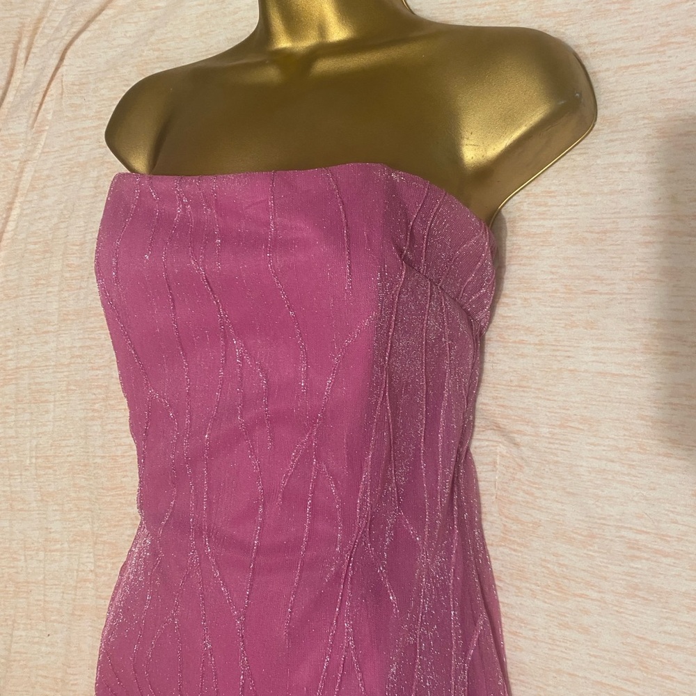 Y2K Jessica McClintock Pink Strapless Sheath Dress for Prom